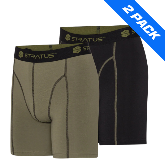 Stratus Pro Underbukser - Kaki/Sort - 2 Pack
