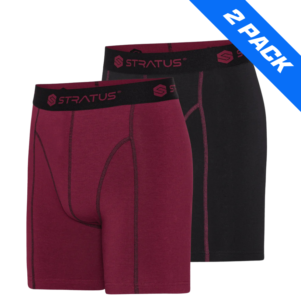 Stratus Pro Underbukser - Bordeaux/Sort - 2 Pack