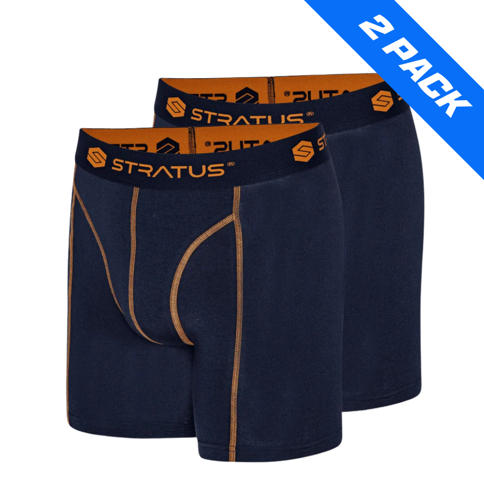 Stratus Pro Underbukser - Navy/Orange - 2 Pack